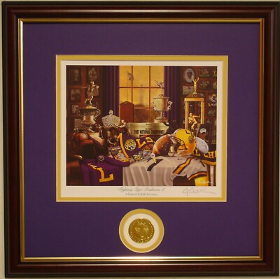 LSU Tigers Football Fighting Tiger Traditions 2 framed print signed Greg Gamble