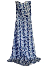 Charles Henry Women's Dress S Strapless Blue Maxi Tulip hem Skirt Casual