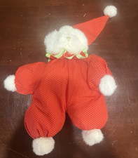 Vintage Russ Caress Soft Pets White Teddy Bear Stuffed Plush Red Circus Hat 8"