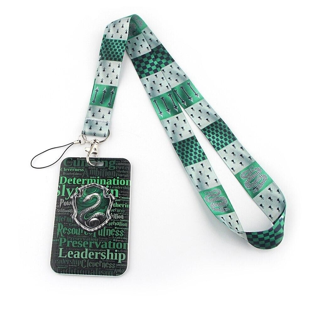 Harry Potter Slytherin Lanyard - Official Hogwarts House Lanyard For Keys Or ID