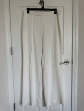 Women’s MNG Mango Wide Leg Trouser Pant  Off White Size 12