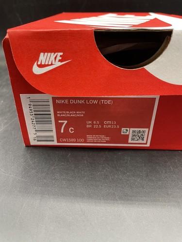 Neu Nike Dunk Low TD Größe 7c Kleinkind Baby Panda schwarz weiß CW1589-100 - Bild 8 von 8