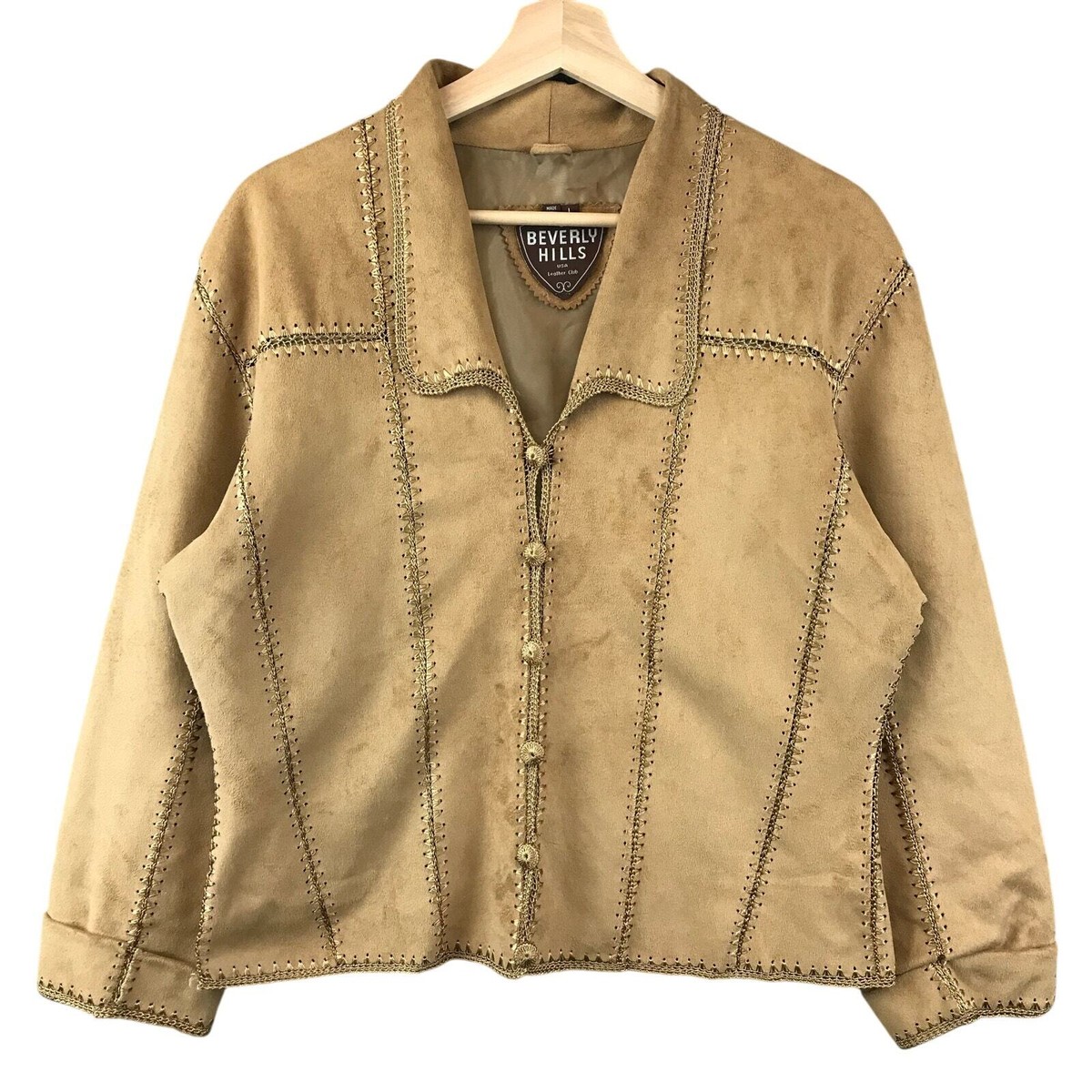 90s レオパード レザー パッチワークジャケット ベージュ hooked 90s レオパード レザー パッチワークジャケット ベージュ hooked Aero