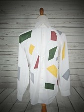 White hand painted Apt.9 dress shirt box design size S slim fit