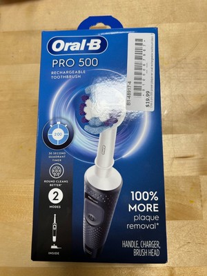 New Oral-B Pro 500 Electric Toothbrush with Brush Head, Rechargeable, Black