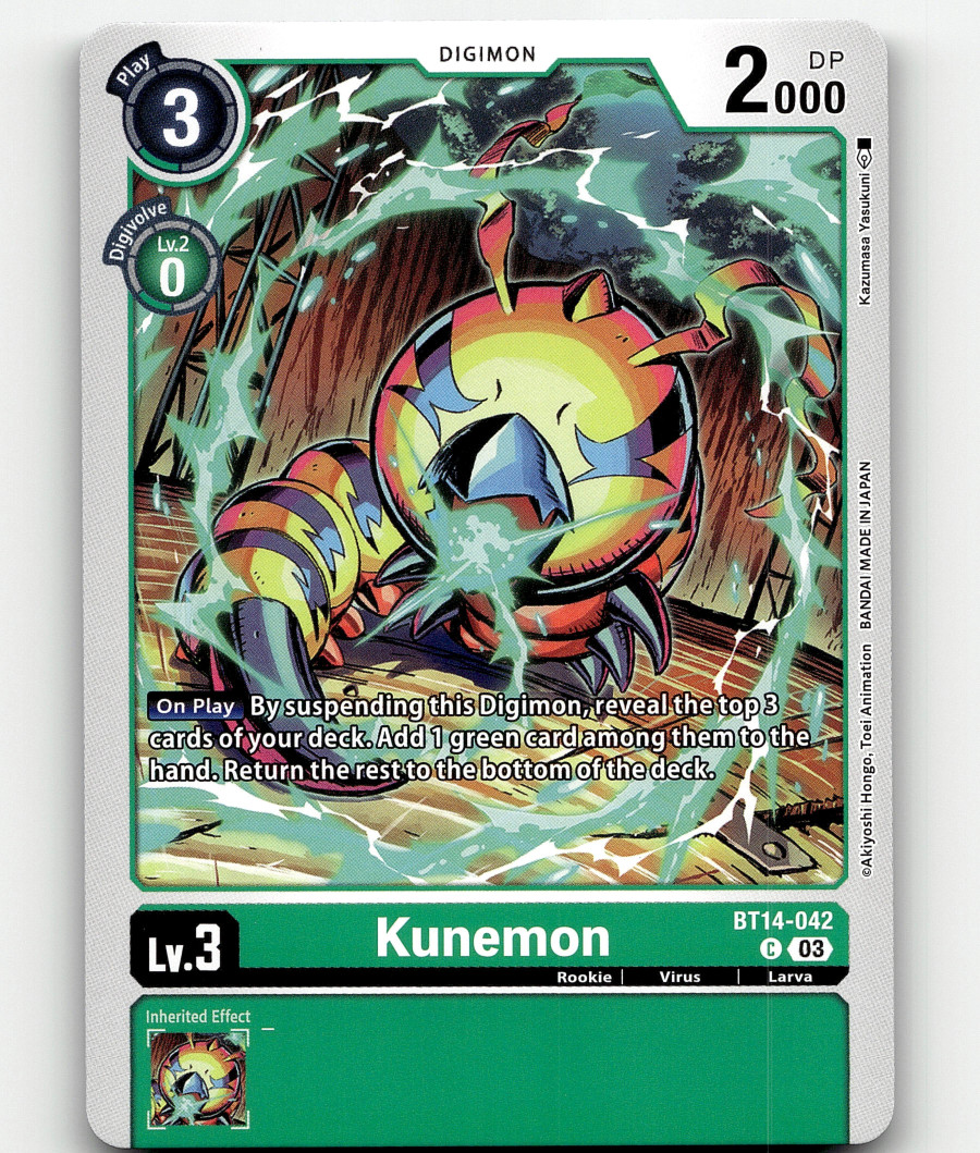 Digimon CCG Kunemon BT14-042 C - Blast Ace