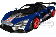 MCLAREN SENNA #56 DARK BLUE "GULF OIL" 1/24 DIECAST MODEL CAR BY MOTORMAX 79668