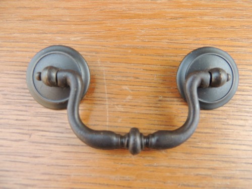 10 New Gun Metal Drawer Pulls with back plates Cabinet/Furniture Hardware