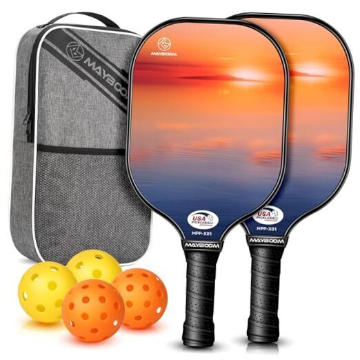Pickleball Paddles Set of 2 or 4, USAPA Approved Pickleball Paddles Sunset 2