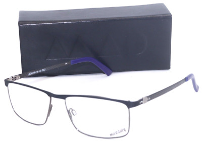 NEW MAD IN ITALY LEDA B02 CARBON FIBER MATTE BLACK AUTHENTIC EYEGLASSES 55-16