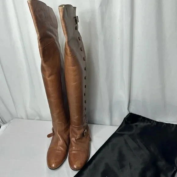 Alexandra Neel Brown Knee High Boots size 38 1/2 - Imagem 4 de 4