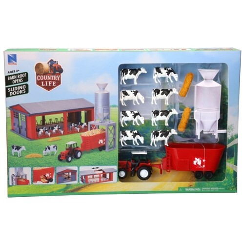 1:32 Dairy Farm Cattle / Cows With Shed And Feeding Silo Playset Bonus Animals - Picture 1 of 1