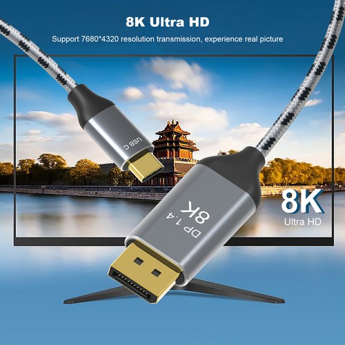 HD Video Cable Type C To Display Port 8K At 60Hz 1.4 For IOS Laptop Adapter XXL - Photo 4 sur 21