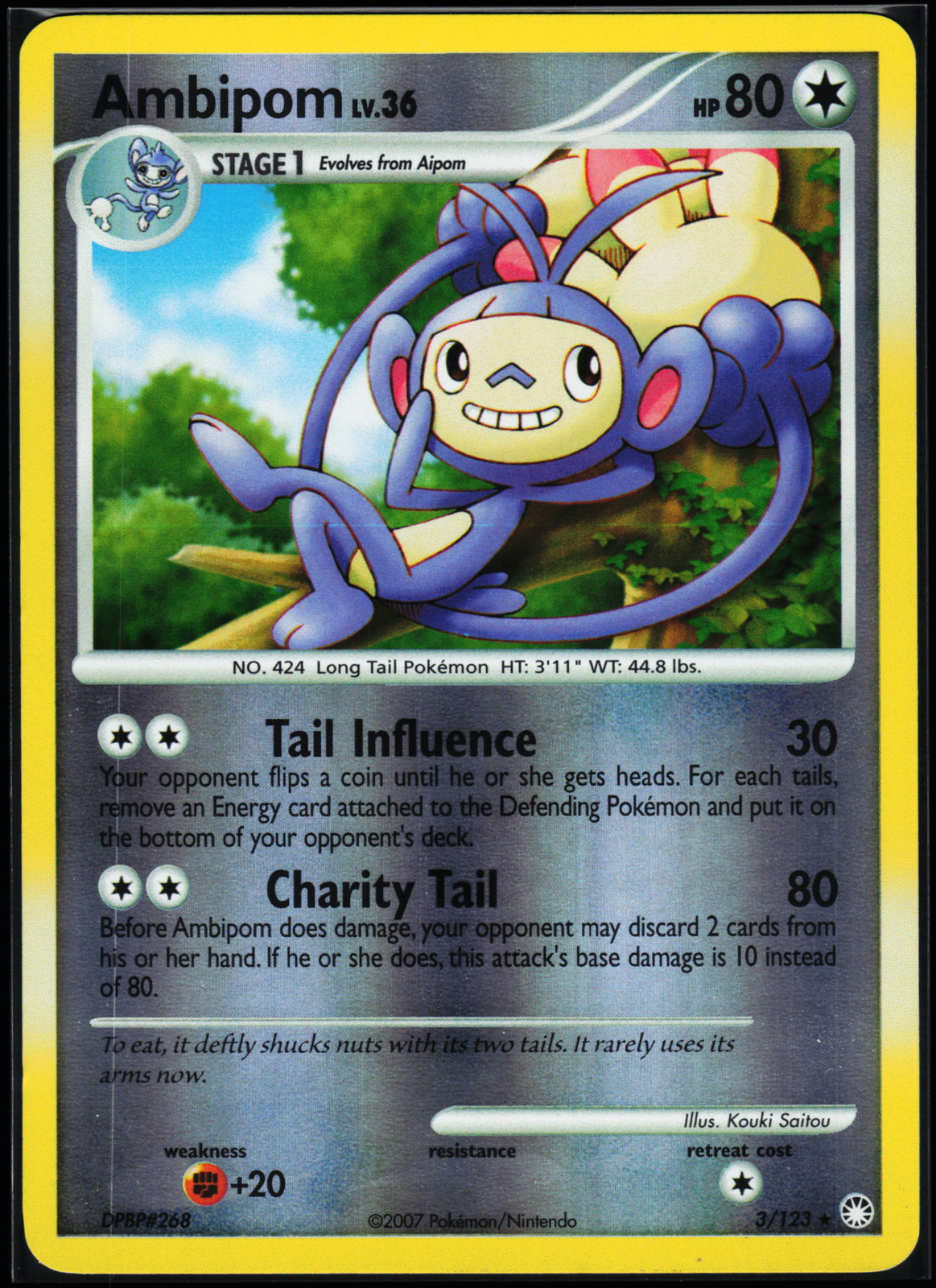 Pokemon Card - Ambipom Mysterious Treasures 3/123 Reverse Holo