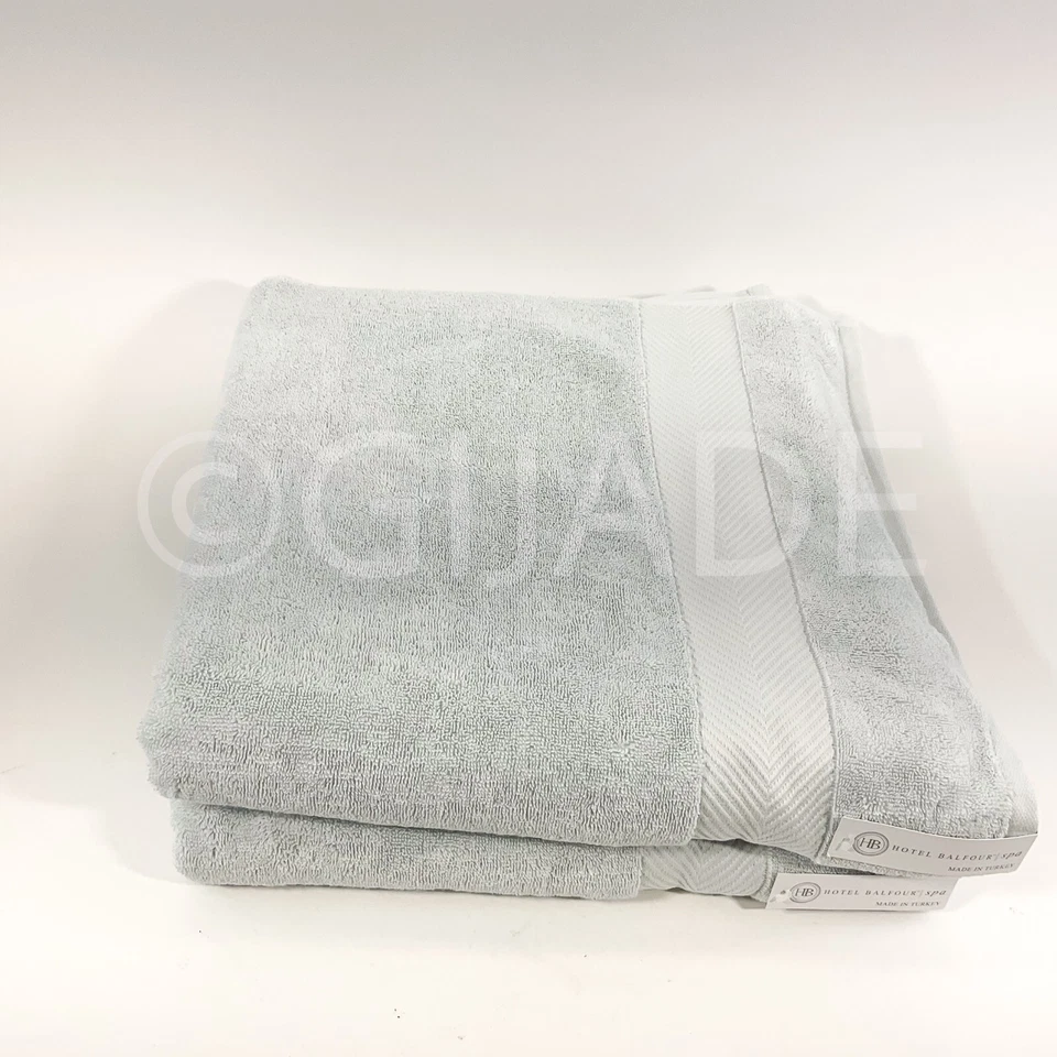 Hotel Balfour 4 piezas 100 % algodón 2 baños 2 toallas de mano verde salvia spa hecho en pavo Foto 3 de 4
