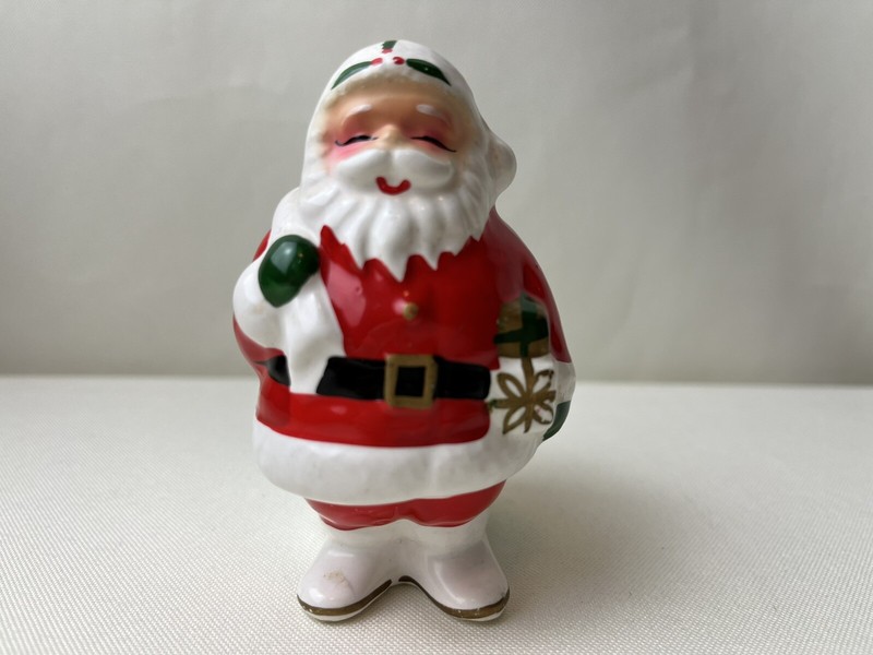 Vintage Napco Santa Taper Candle Holder 4" H MCM