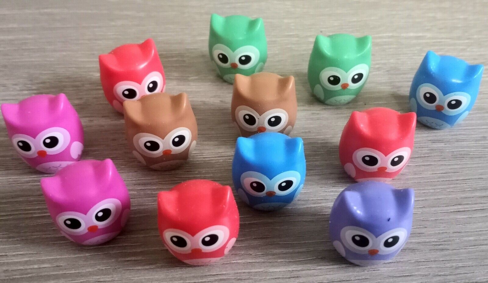 Lot of 12 Rubber Owl Animal Pencil Toppers Super Cute Color Variety  Collectible | eBay