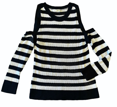 Rag & Bone women s cold shoulder black and white striped sweater S