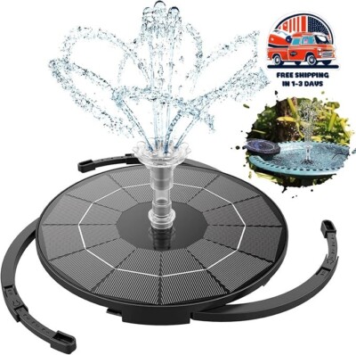 Fuente para pájaros Bomba de agua energía solar Estanque flotante al aire libre