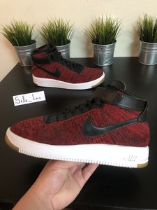 Nike Air Force 1 Ultra Flyknit Mid Red Black 817420-600 Mens Size 10.5 Rare  Air | eBay