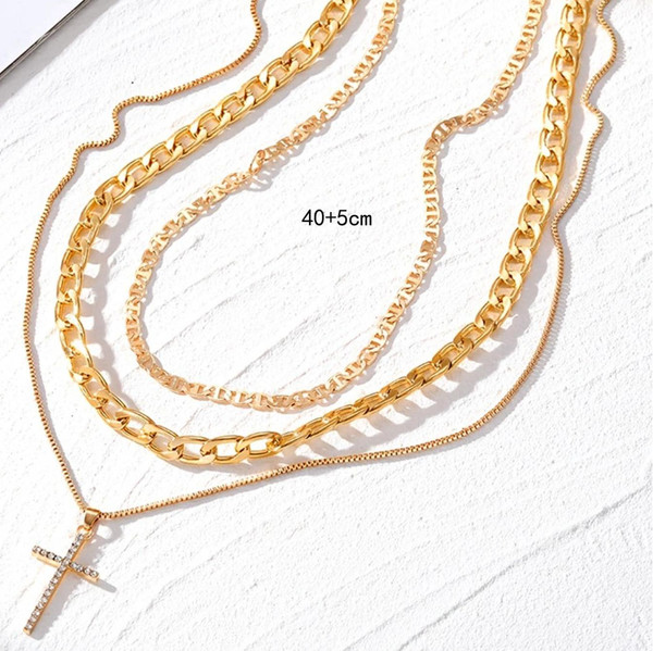 Alternate view of Womens Necklaces Cross Pendant 18k Gold Plated Chain Jewelry