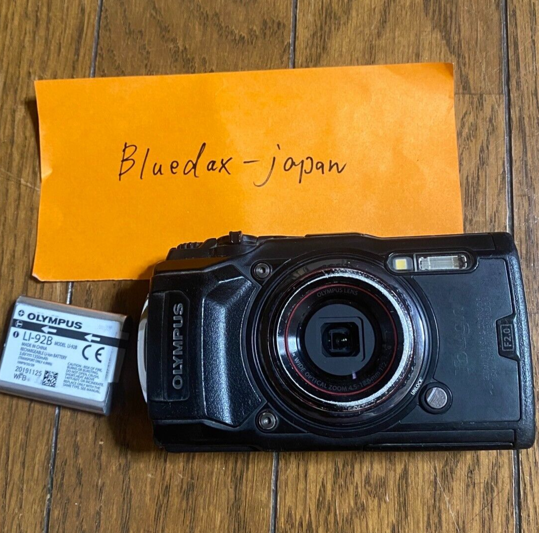 OLYMPUS Tough TG-6 Digital Camera BLACK Water Proof used from 