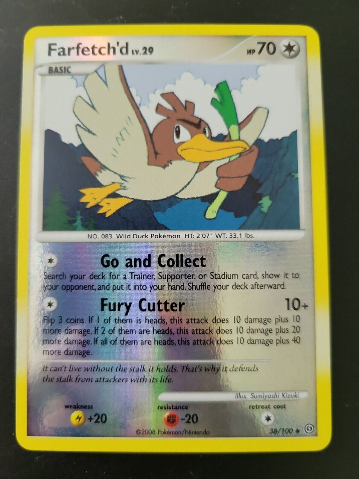 Pokemon Card 2008 Stormfront - Farfetch'd 38/100 Reverse Holo
