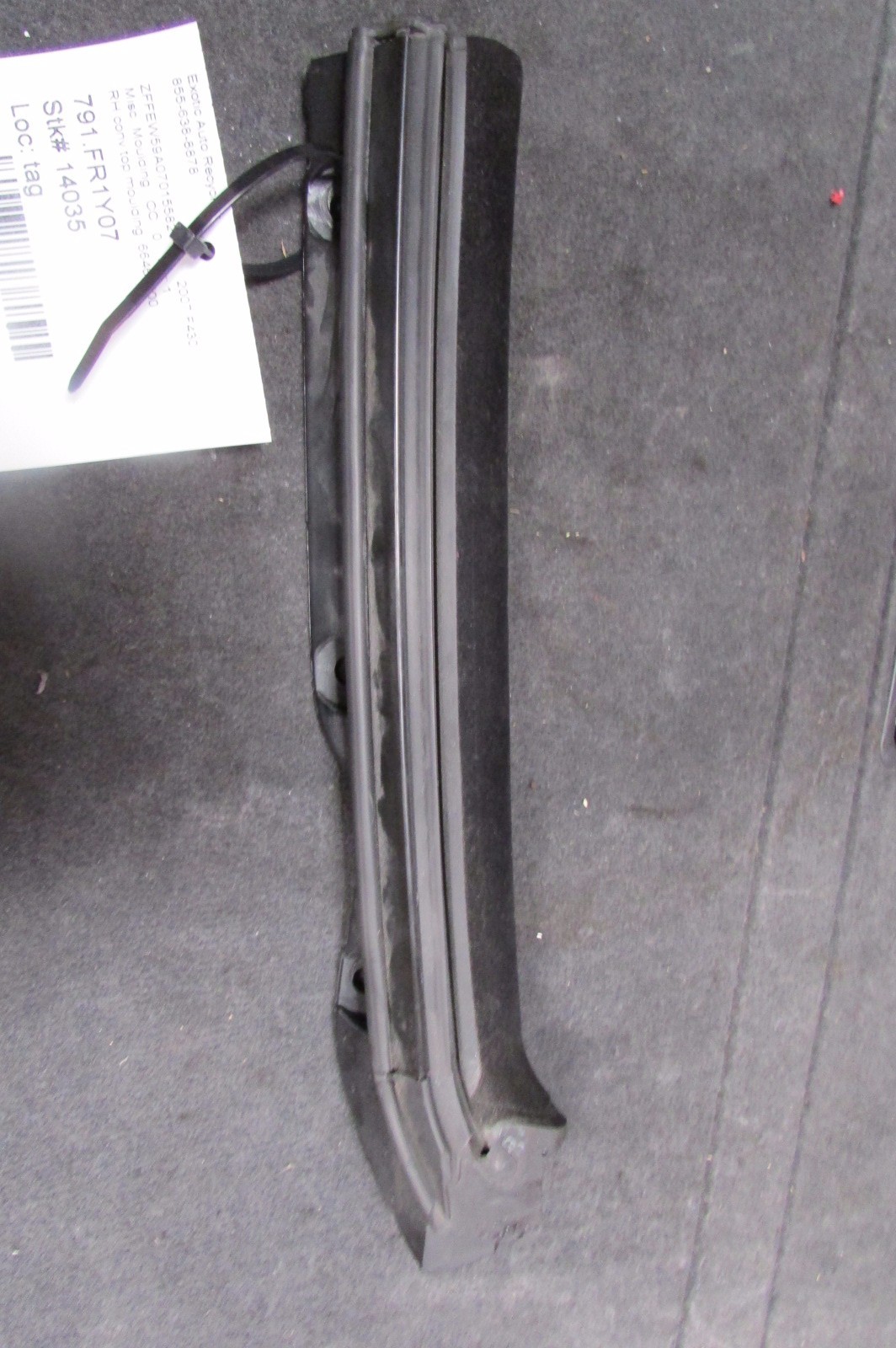 Ferrari F430, RH, Right Top Molding, Used, P/N 66460700