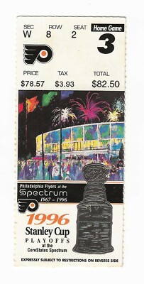 1996 STANLEY CUP PLAYOFFS TICKET STUB - PHILADELPHIA FLYERS AT THE SPECTRUM