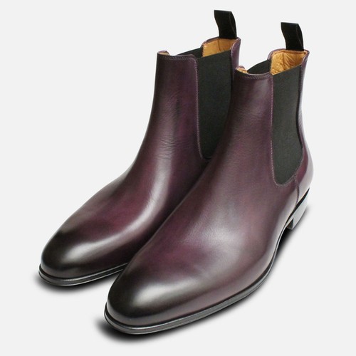 Purple Aubergine Chelsea Boots for Men eBay
