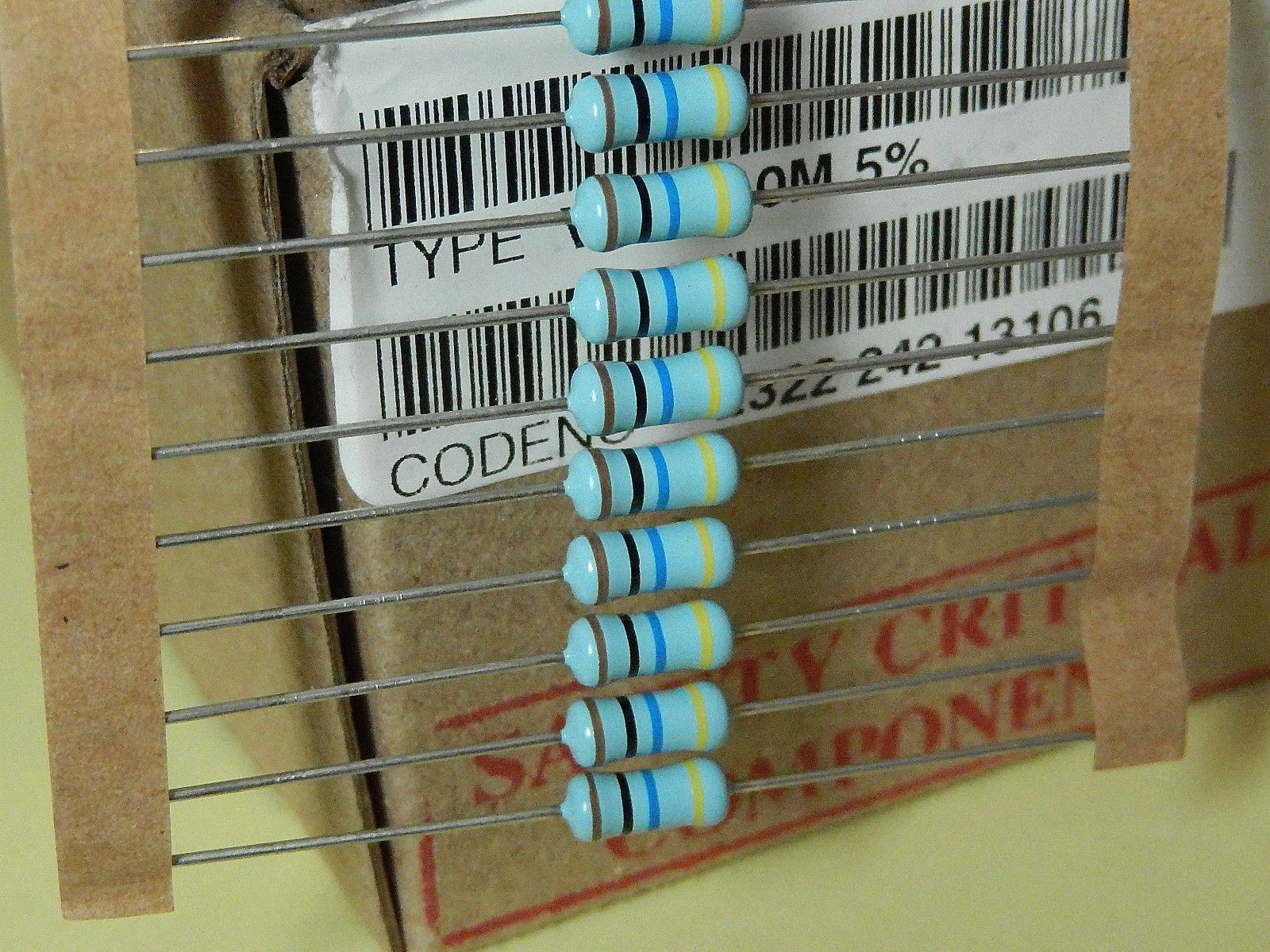 1/2 WATT VR37 10M OHM 5% METAL FILM RESISTOR 2322 242 13106 Vishay ...