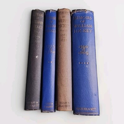 4x Memoirs of William Hickey V1 V2 V3 V4 Vintage Hardback Book Lot