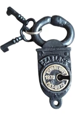 NSW RAIL WAYS PADLOCK Crab Lock Padlock 2 Key Blacksmith Gunsmith Man Cave