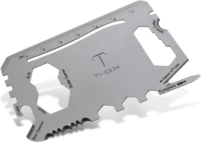 Pocket Tool - 17 in 1 Titanium Credit Card Size Multi-Tool for Quick Repairs and