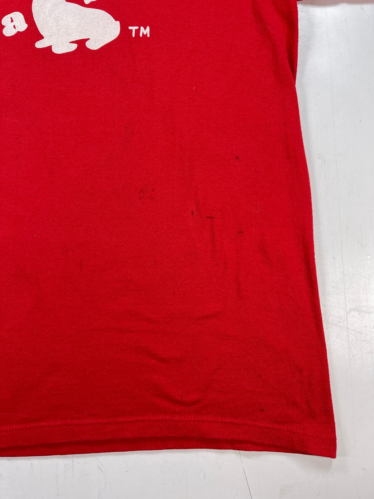 Vtg Single Stitch Ultra Seal Auto wax paint protection Slim L Shirt distress Red