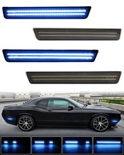 Dynamic Blue Led Side Marker Lights Front Rear For Dodge Challenger 2015-2023