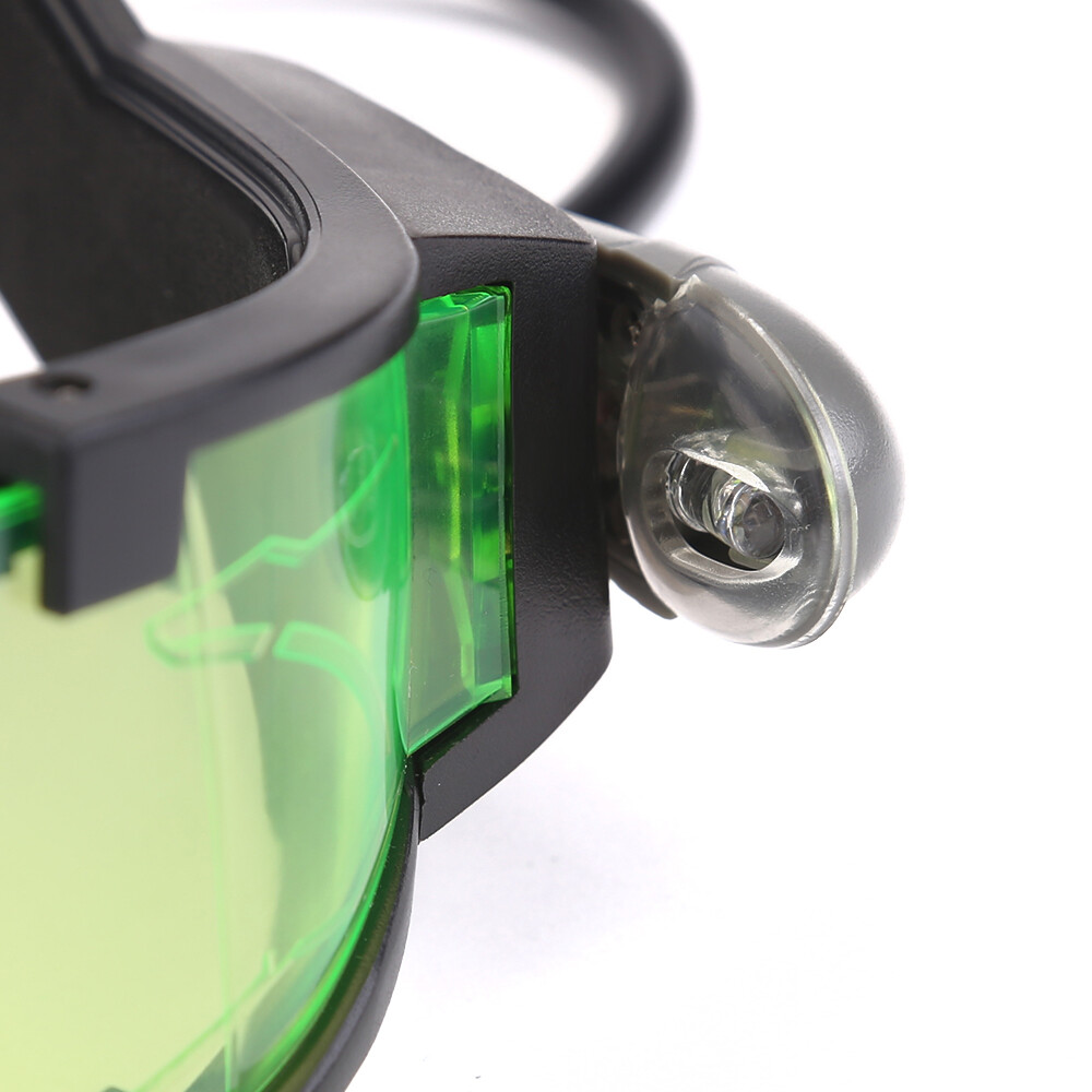 Adjustable LED Night Vision Goggles Eyeshield Glasses w/Flip Out Lights