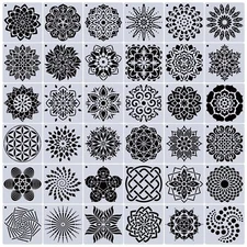 36 Pack Mandala Stencil Dot Painting Templates Geometric Stencils Perfect for...