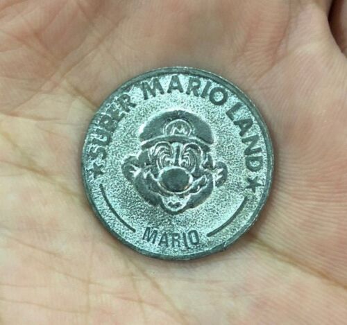 Super Mario Land NINTENDO Mario GAMEBoy Silver COIN Token JAPAN RARE  - Afbeelding 1 van 2
