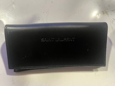 Saint Laurent Leather Sunglasses Eyeglasses Case Magnet Closure Auth. Card