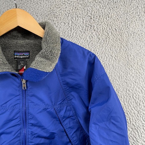 Vintage Patagonia Fleece Lined Jacket Blue Boys Size Large (12) Full Zip - Picture 3 of 17