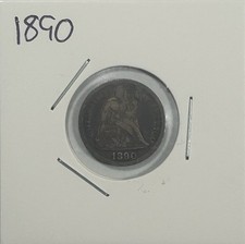 1890 Seated Liberty Dime Coin 