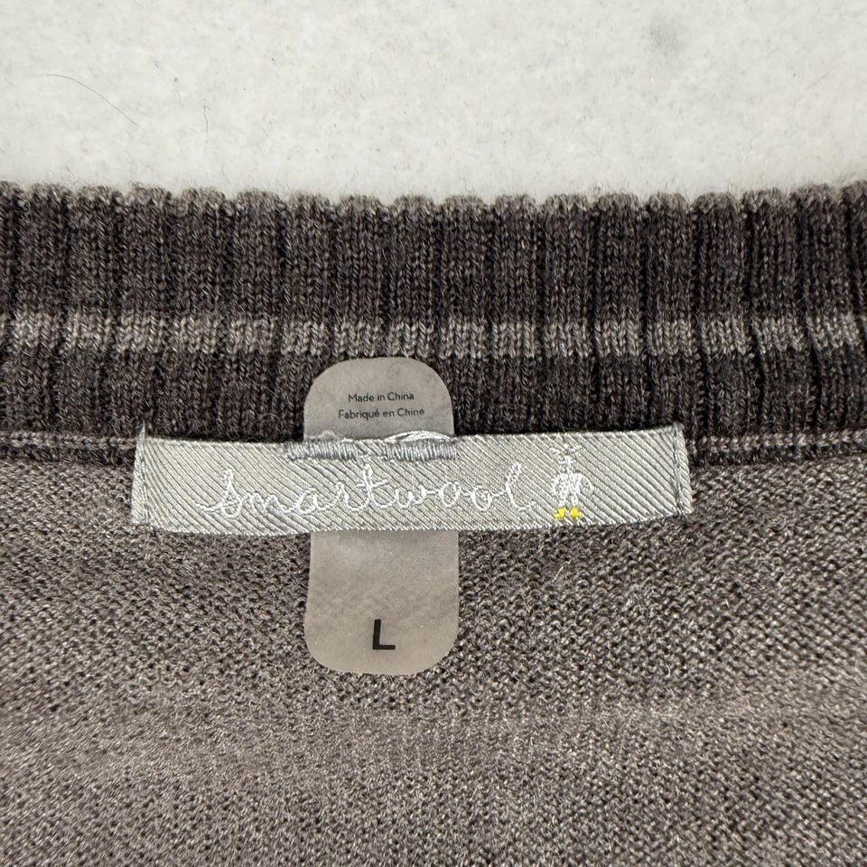 Smartwool Sweater Mens Large Gray V Neck Merino Wool Blend Pullover Lightweight - Image 3 of 4
