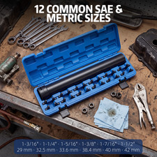 13pc Inner Tie Rod Removal Installation Tool Set With 12 Sae Metric Adaptors 13pc Inner Tie Rod Removal Installation Tool Set With 12 Sae Metric Adaptors