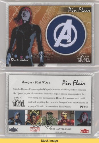 2023 Flair Marvel Pin Flair Avengers Black Widow #PFM3 READ - Picture 3 of 3