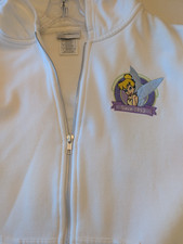 Disney authentic, Tinker Bell, Large, white sweatshirt, Ladies/Girl full zip