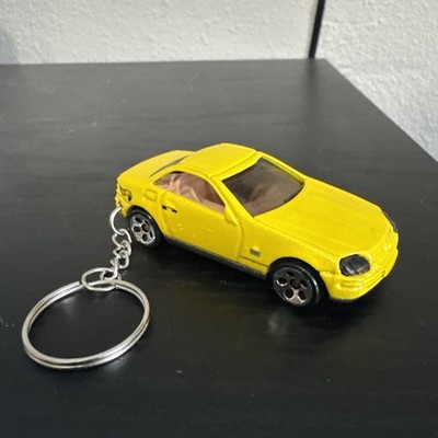 Mercedes SLK Yellow Keychain 1:64 Diecast Hot Wheels Matchbox Gift