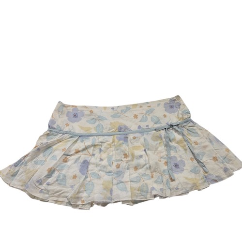 Vintage Abercrombie Ruffle Micro Cotton Mini Skirt Rare Y2K Coquette Ditsy size4