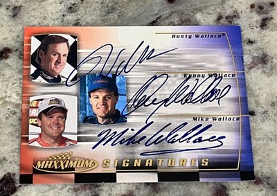 2000 Upper Deck Maxximum Family Signatures Rusty Wallace Mike & Kenny autograph 