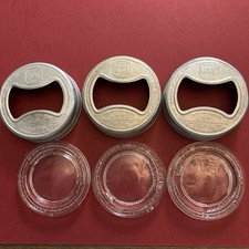 Lot of 3 sets Presto  Bowtie Aluminum Lids & Glass Inserts Regular Size